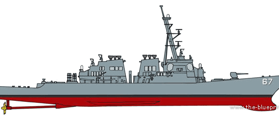 USS DDG-67 Cole [Destroyer] - drawings, dimensions, figures
